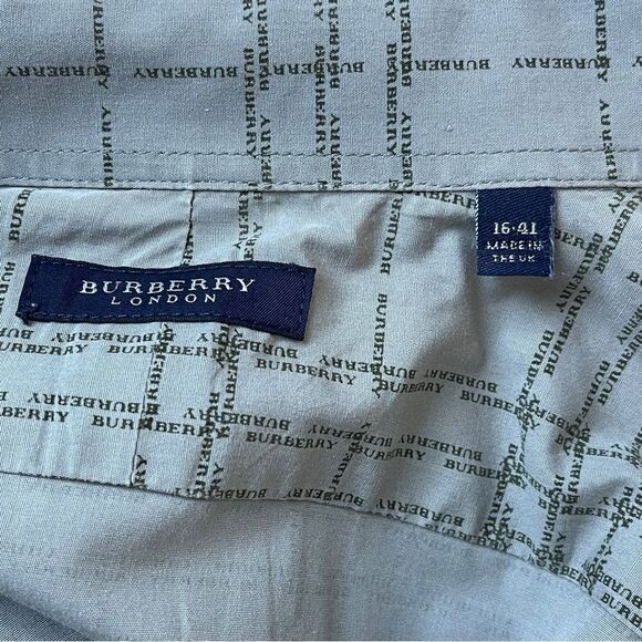 BURBERRY LONDON  Authentic Mens Logo Plaid Cotton Button Down Shirt 16-41 - Picture 2 of 16